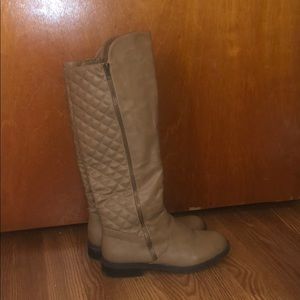 Tan knee high boots